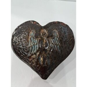Handmade‎ Ceramic Heart w/rattle (Something inside rattles) Angel Unicorn Deer